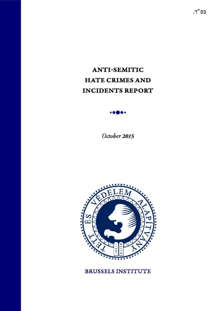 Antisemitic Hate Crimes And Incidents Report October 2015